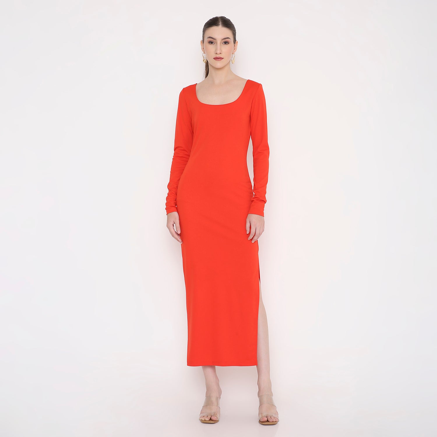 Women Full Lenght Dress | Evening Square Neck