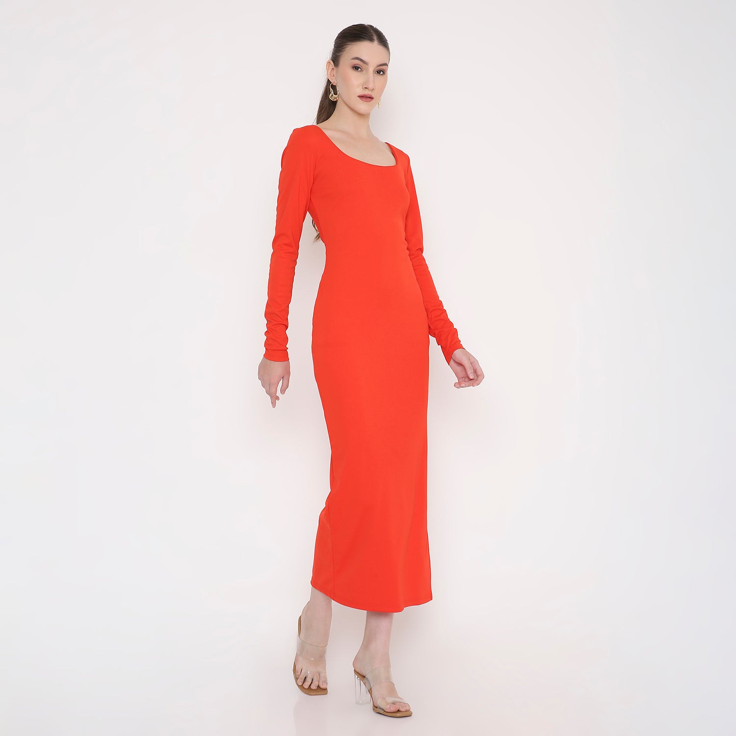 Women Full Lenght Dress | Evening Square Neck