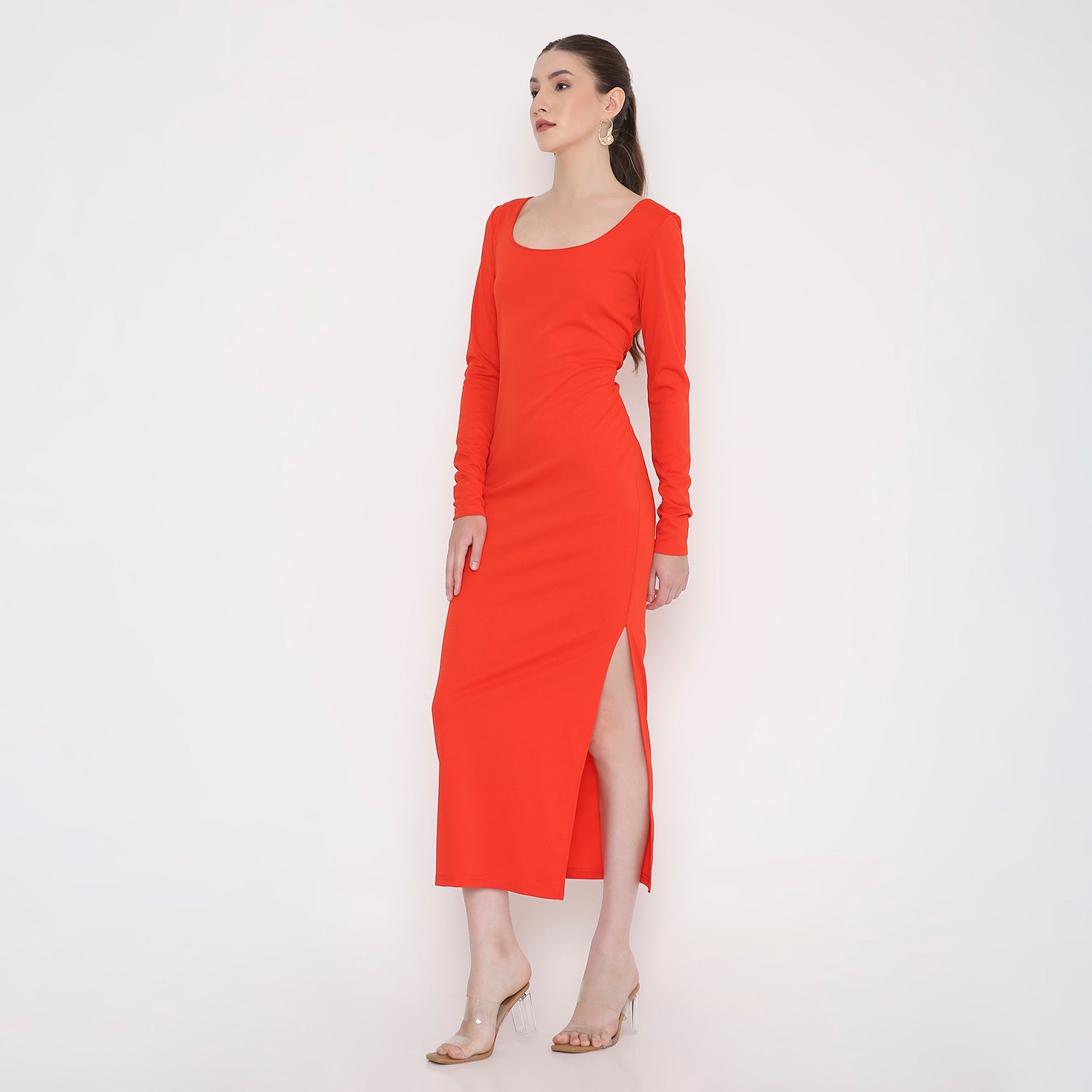 Women Full Lenght Dress | Evening Square Neck