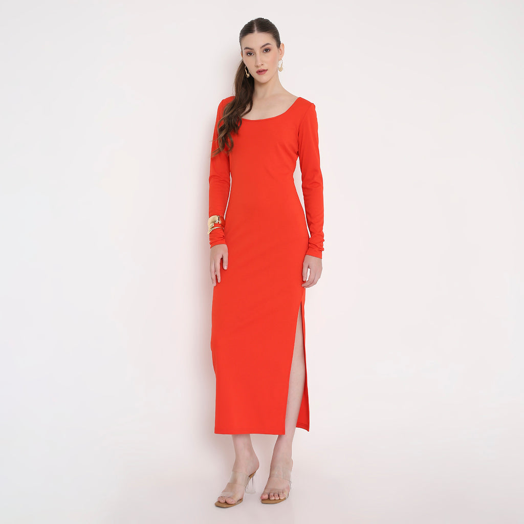Women Full Lenght Dress | Evening Square Neck