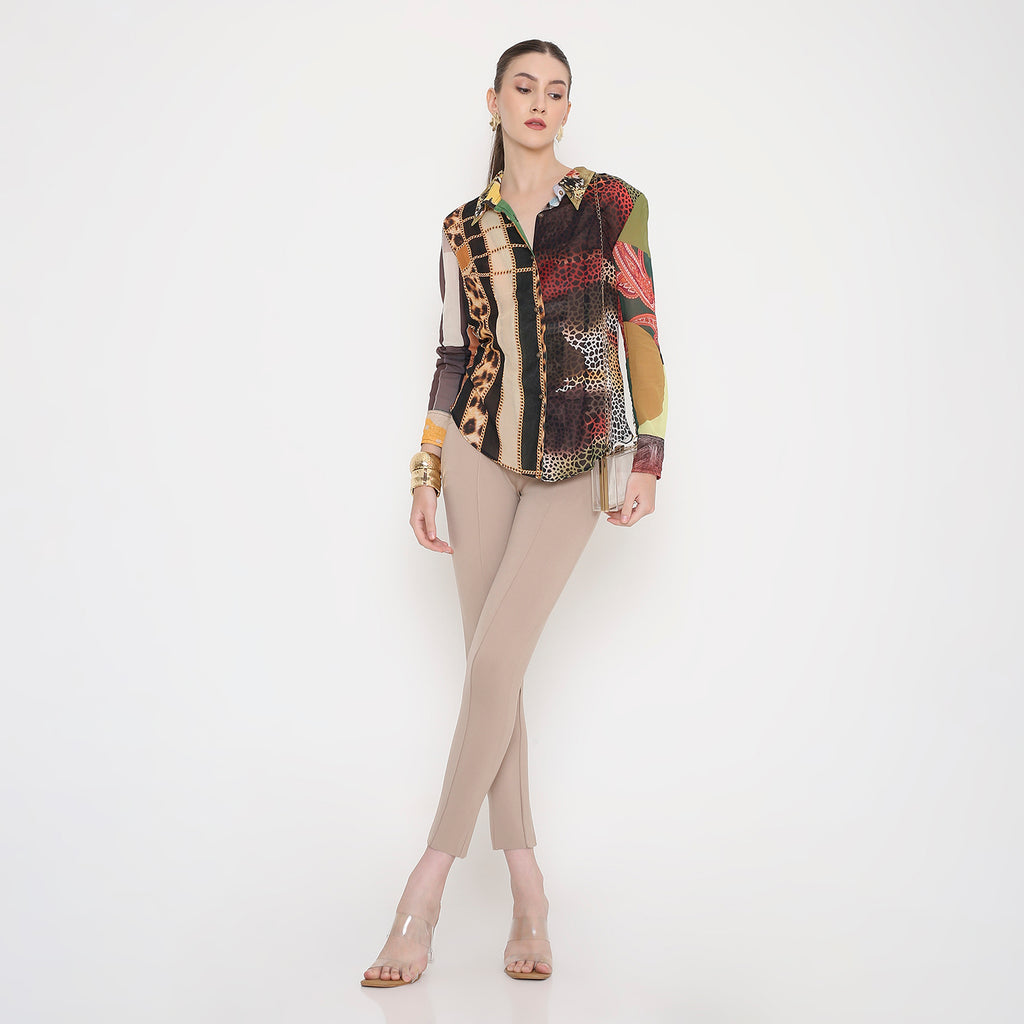 Women Shirt in All Over Lepord Print