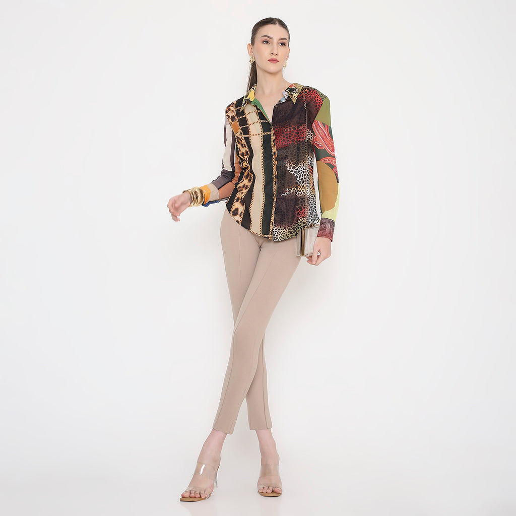 Women Shirt in All Over Lepord Print