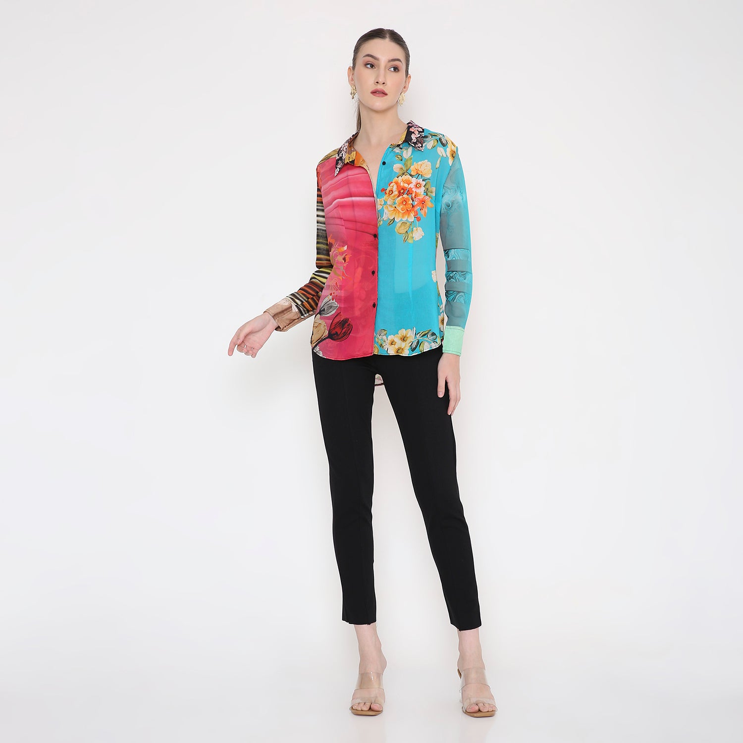Women Shirt in All Over Flower Print