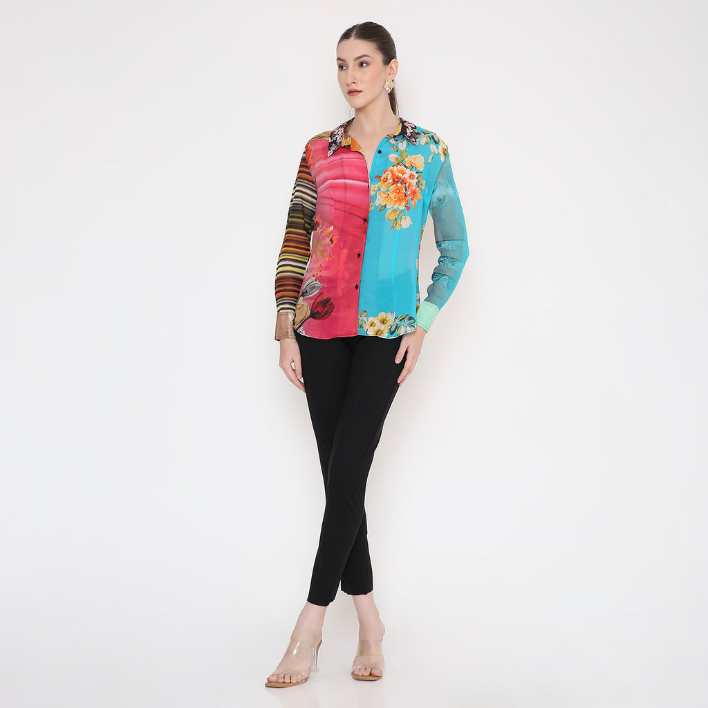 Women Shirt in All Over Flower Print