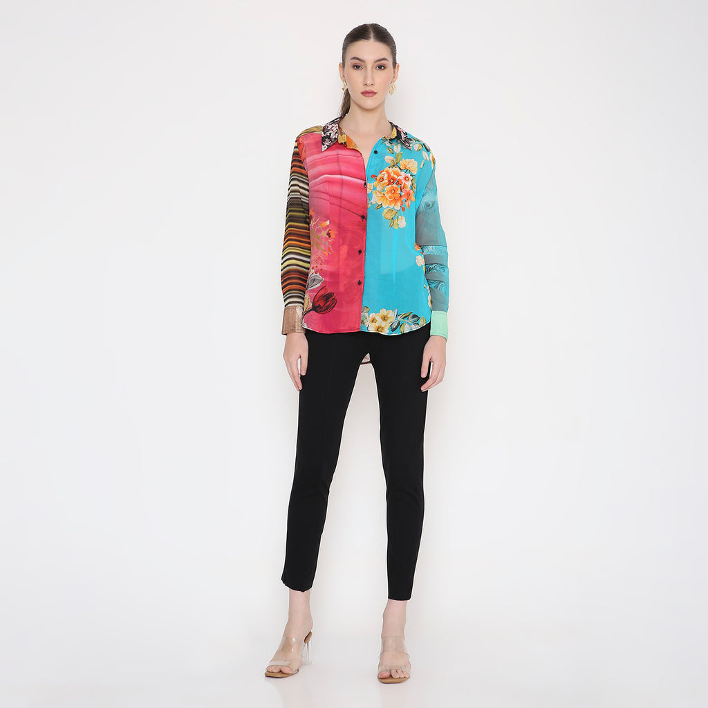 Women Shirt in All Over Flower Print