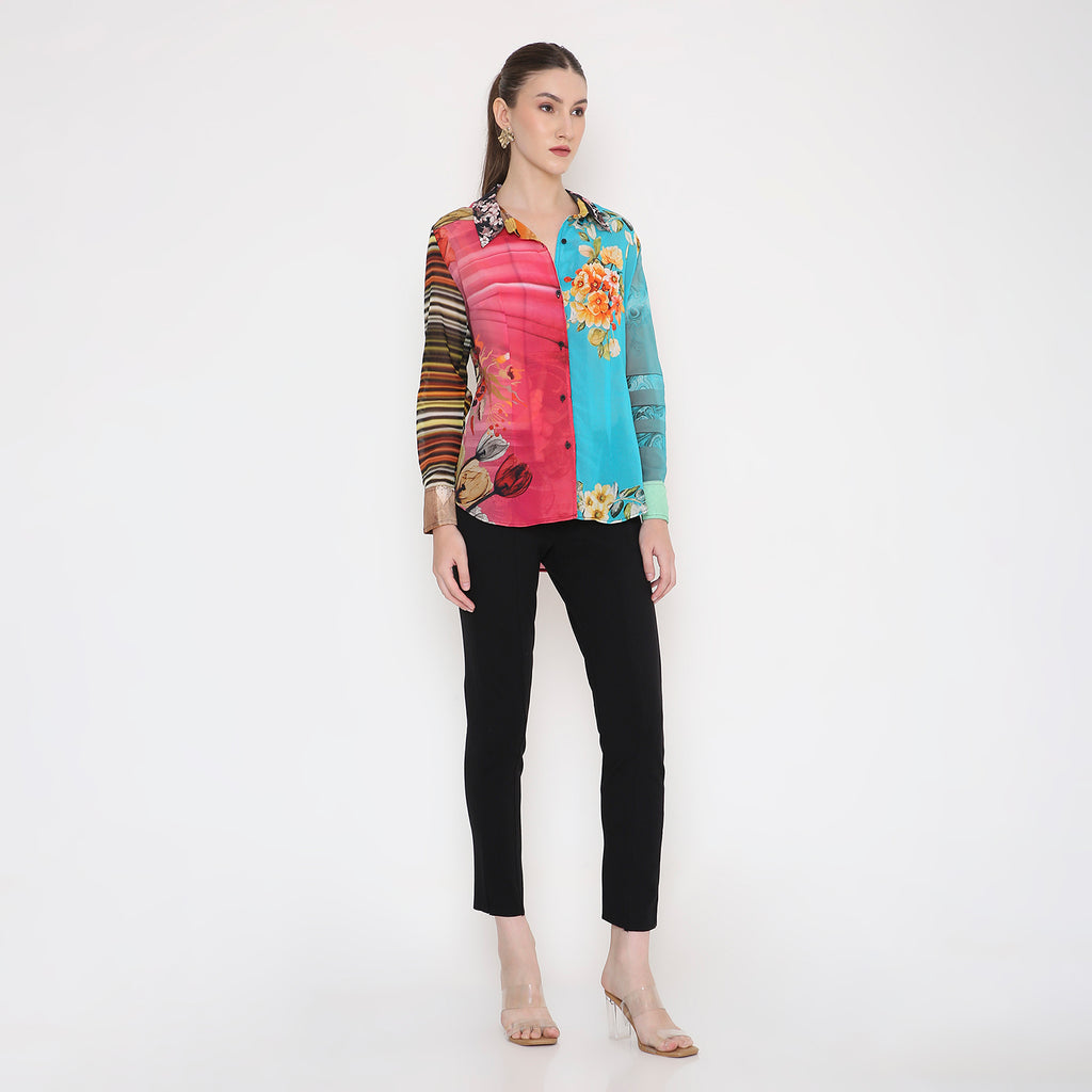 Women Shirt in All Over Flower Print