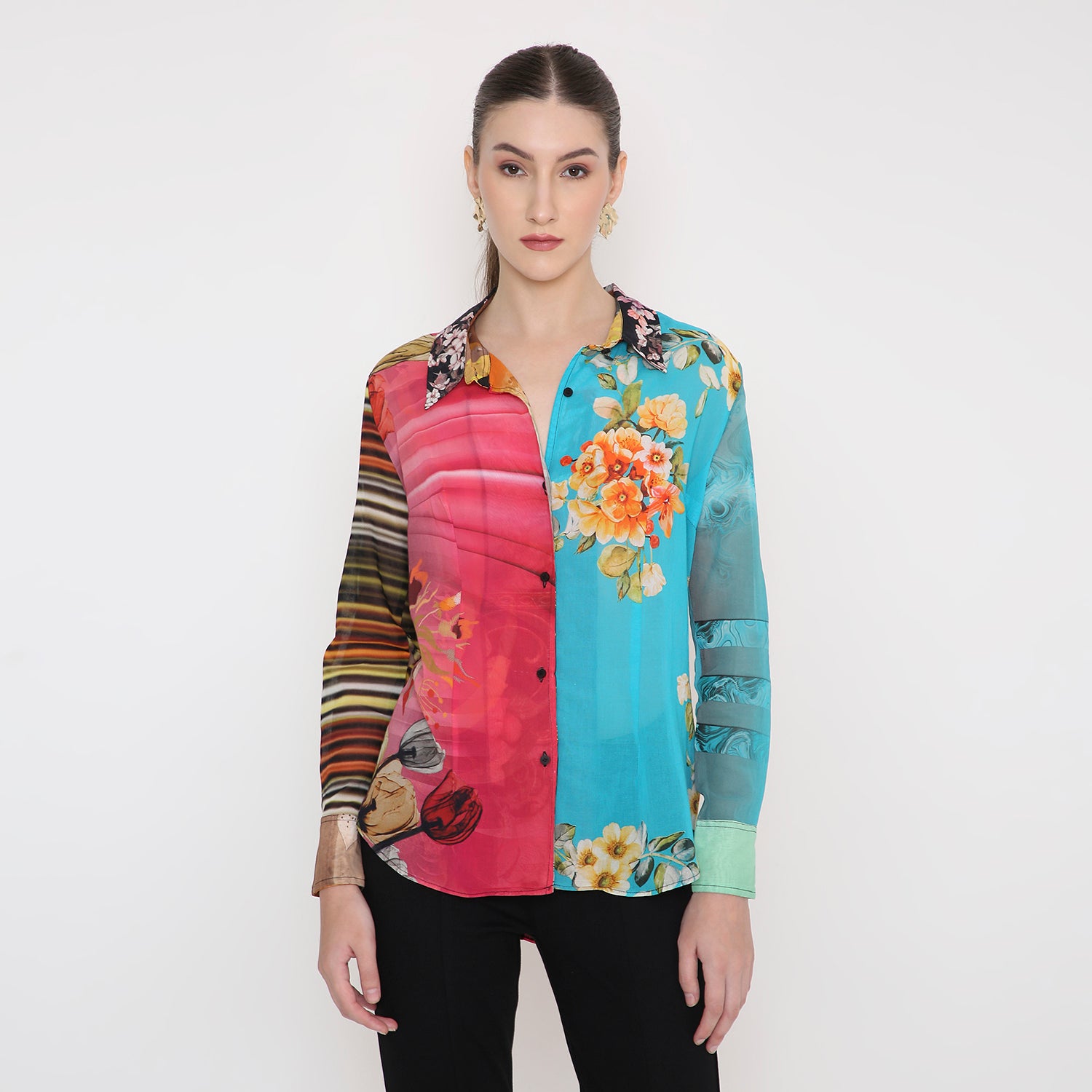 Women Shirt in All Over Flower Print