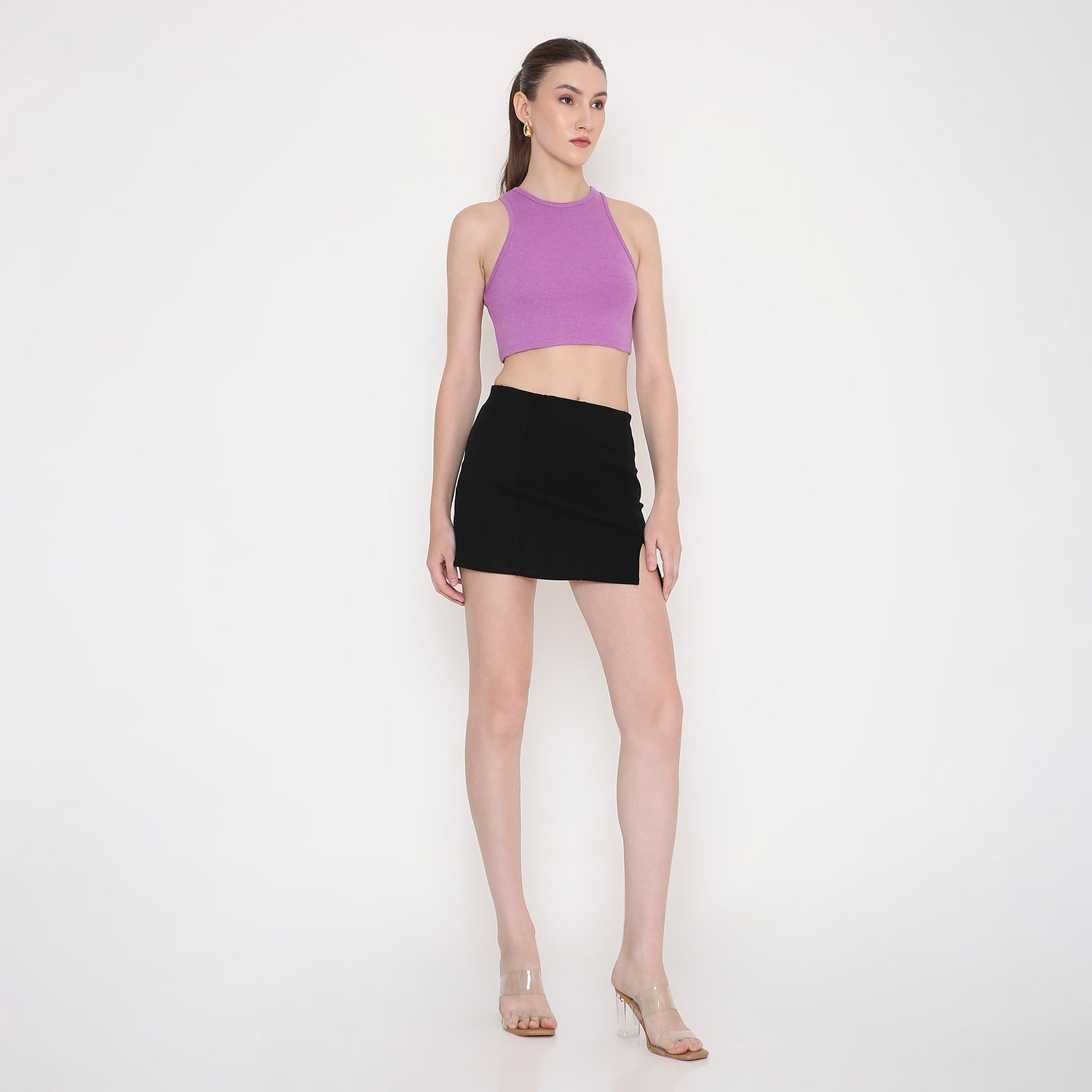 Women Tank Top in Purple Melange