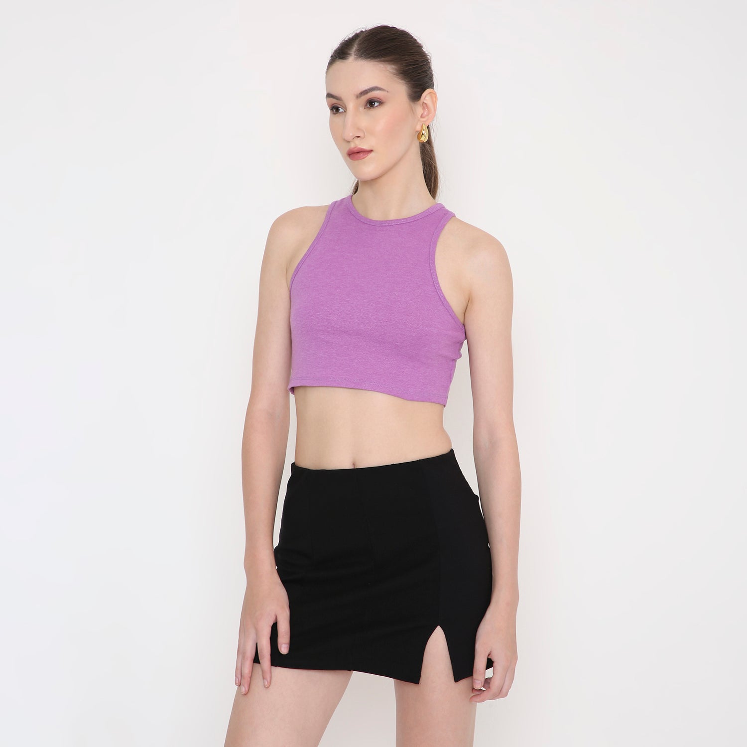 Women Tank Top in Purple Melange