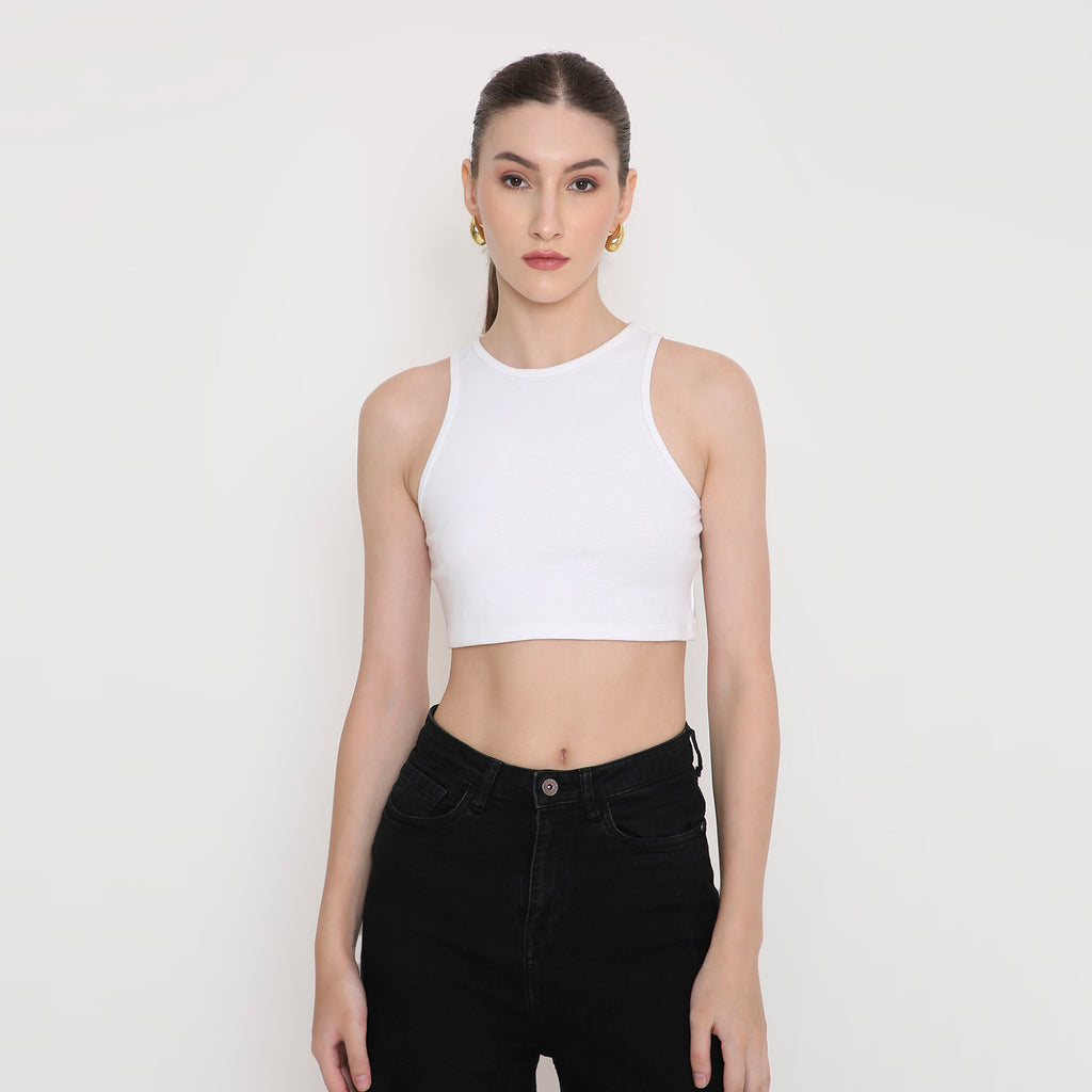 Women Tank Top in White