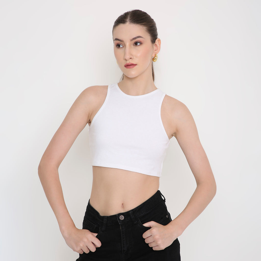 Women Tank Top in White