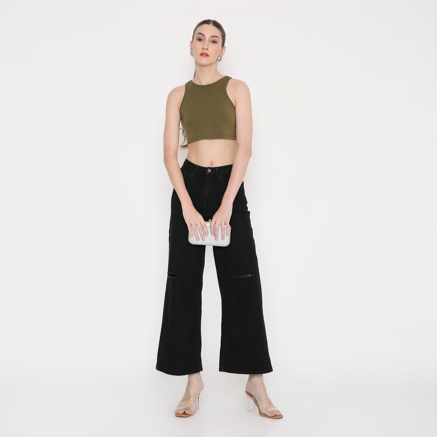 Women Tank Top in Olive Green