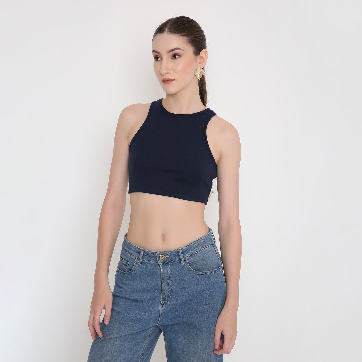 Women Tank Top in Navy Blue