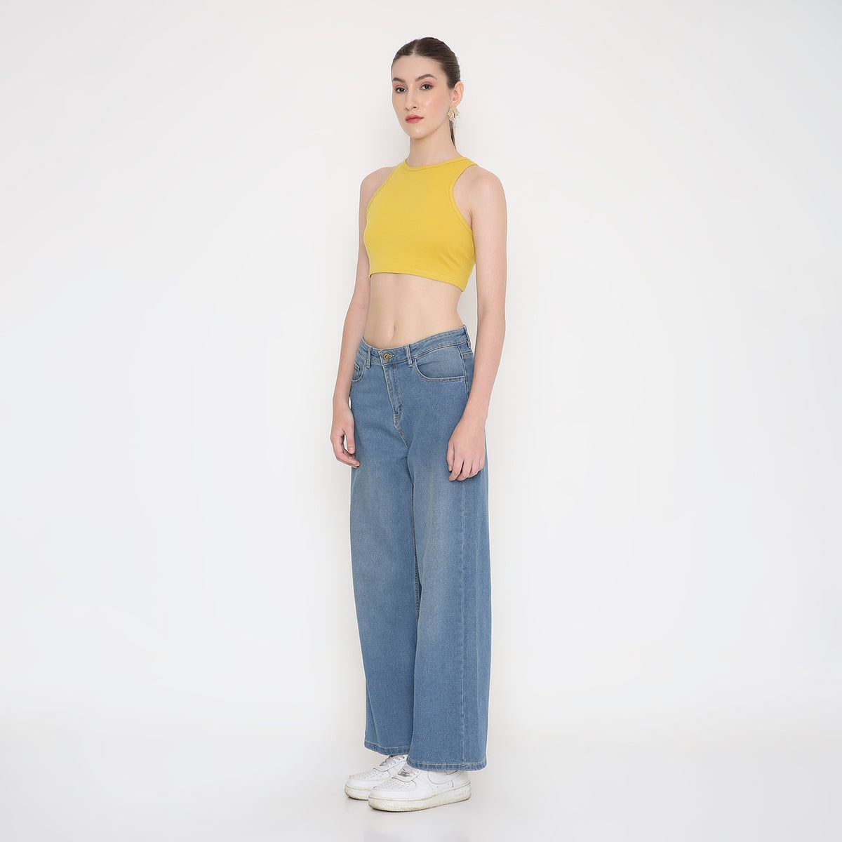 Women Tank Top in Mustard Slub