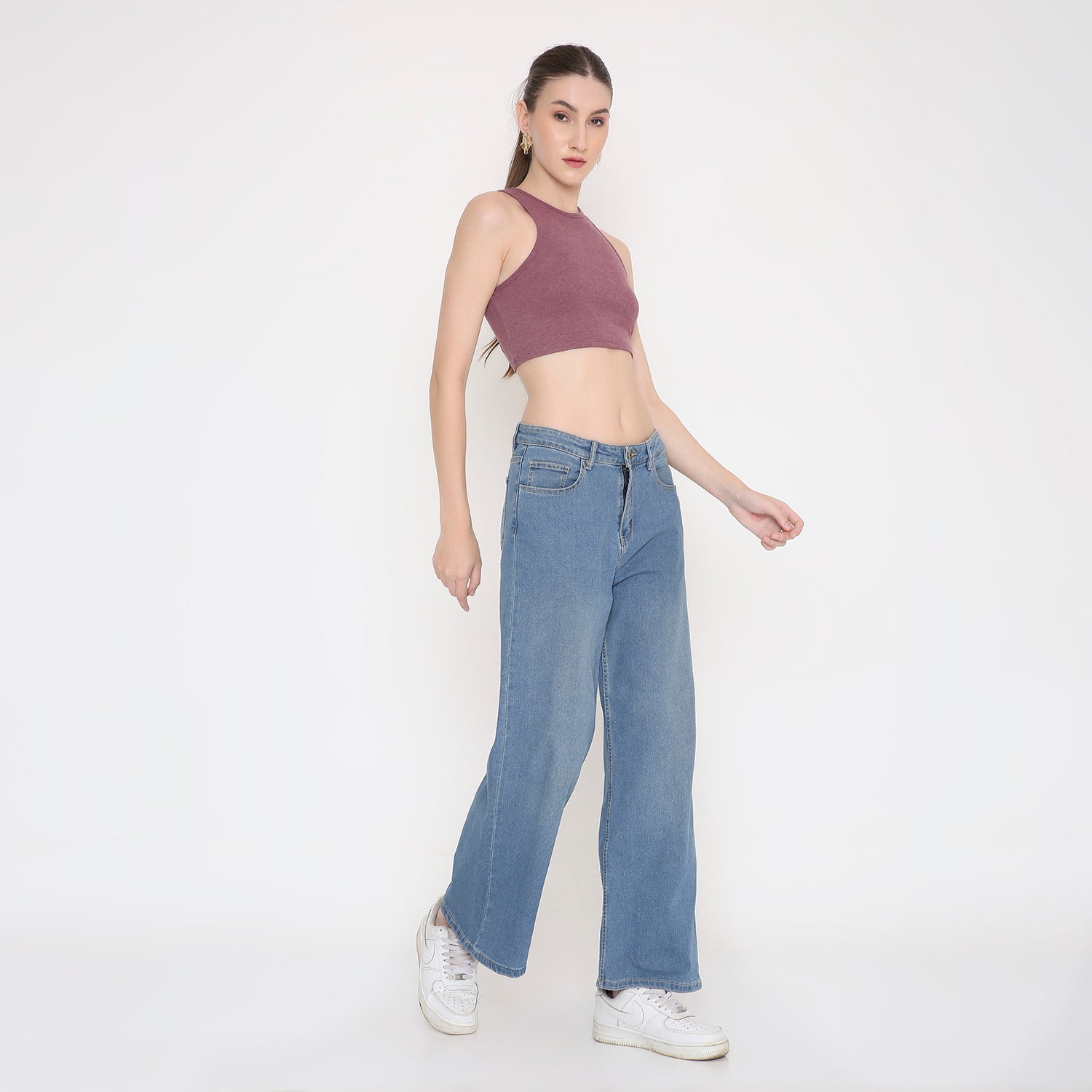 Women Tank Top in Maroon Melange