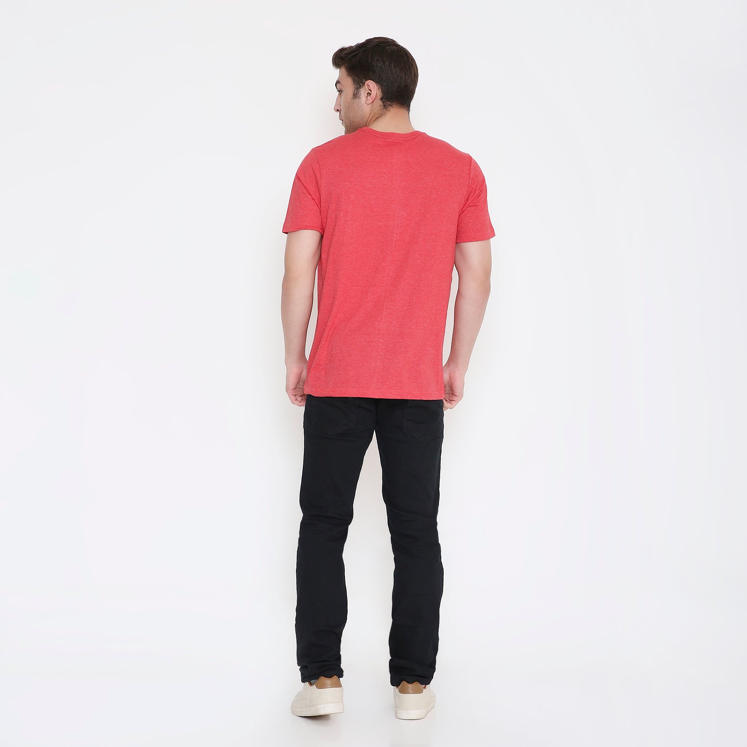 Montreal Classic Print Men's T-shirt in Red Melange