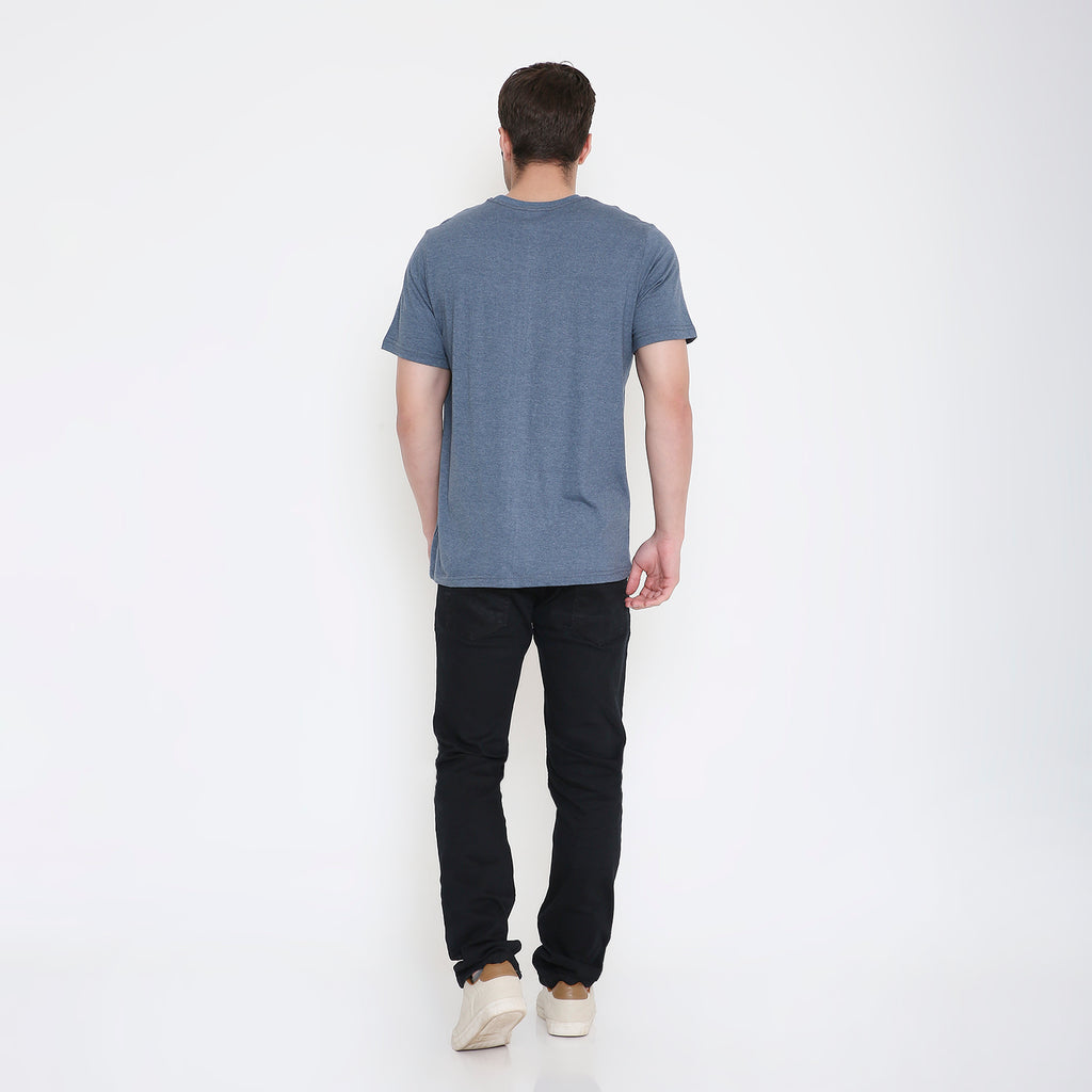 Canada Embroidery T-Shirt in  Navy Blue Melange