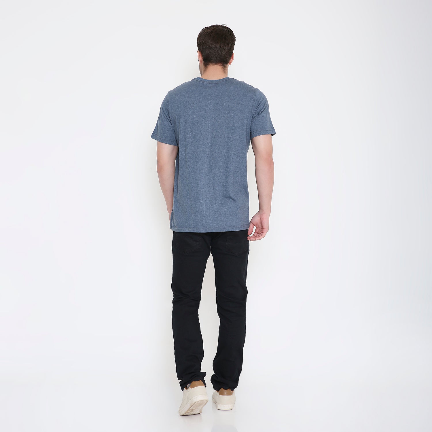 Canada Embroidery T-Shirt in  Navy Blue Melange