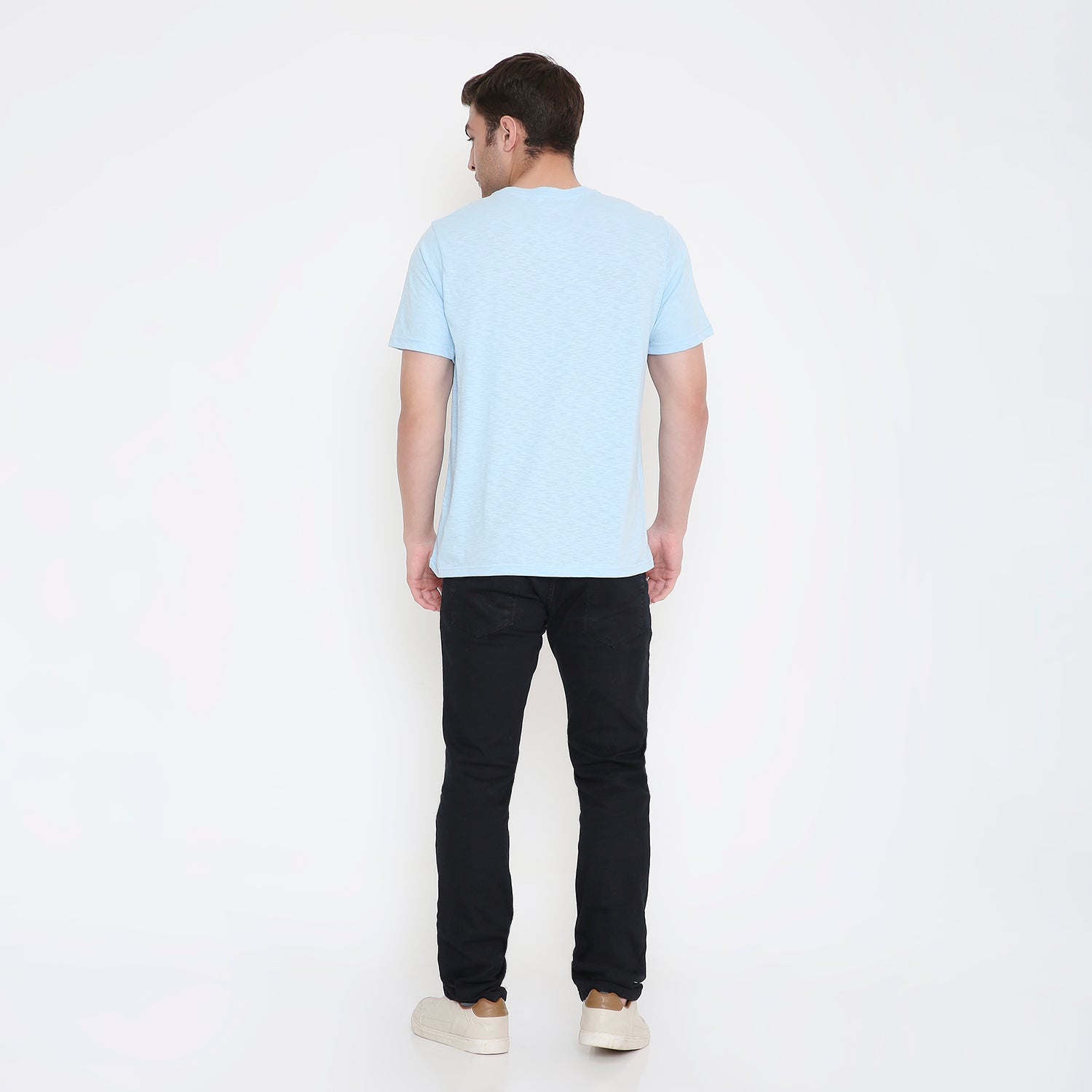 Canada Embroidery T-Shirt in Light Blue Melange