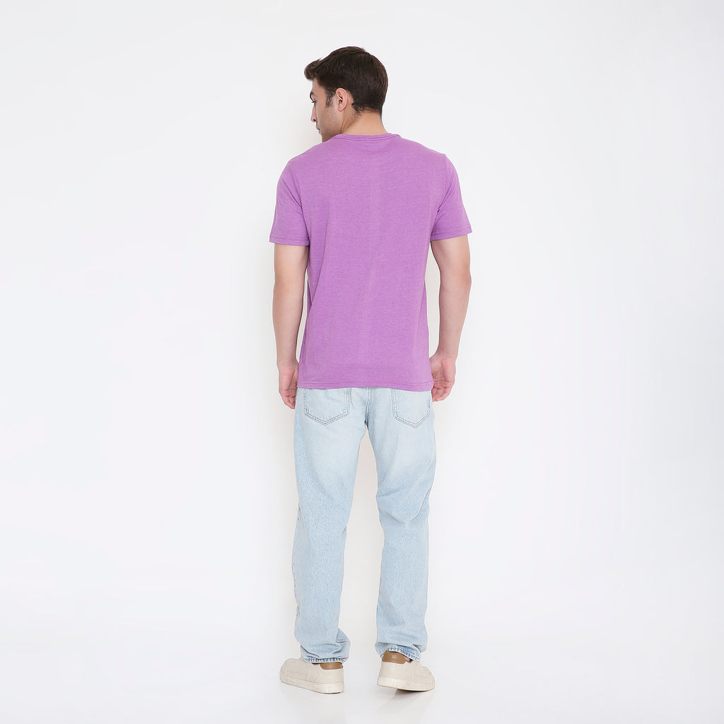 Canada Embroidery T-Shirt in Purple Melange