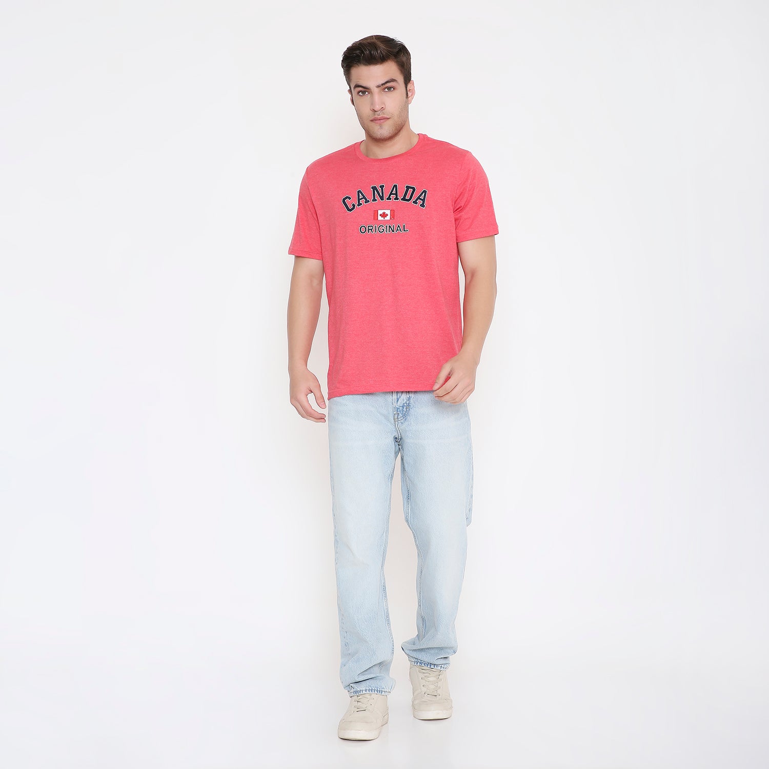 Canada Embroidery T-Shirt in Tomato Red