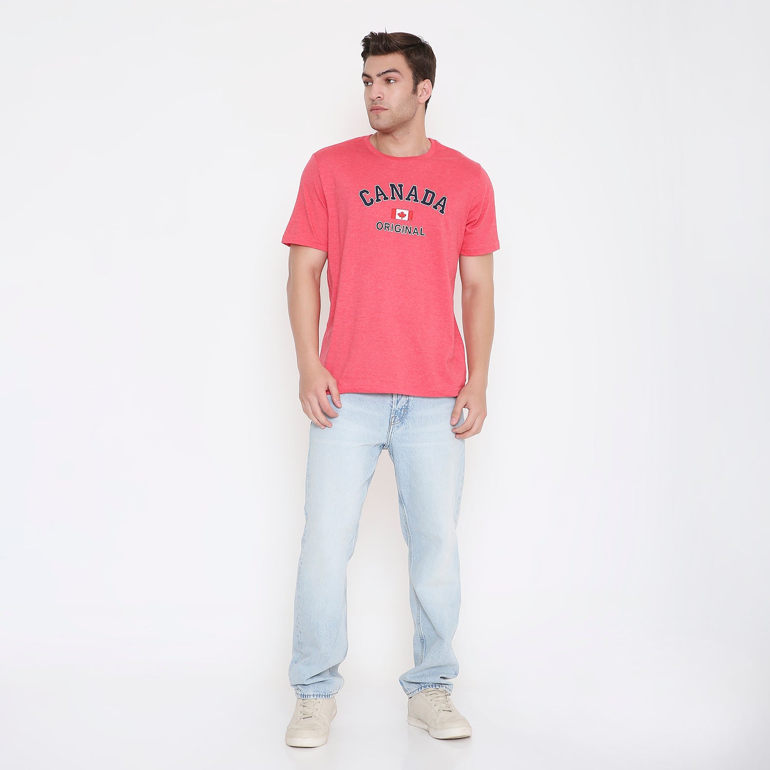 Canada Embroidery T-Shirt in Tomato Red