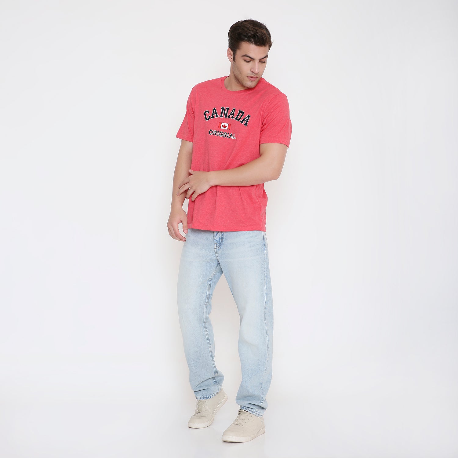 Canada Embroidery T-Shirt in Tomato Red