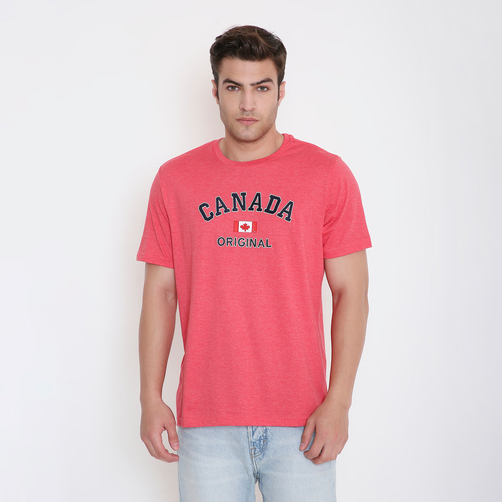 Canada Embroidery T-Shirt in Tomato Red