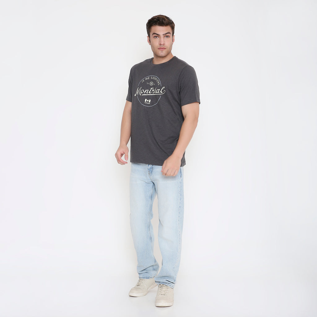 Montreal Classic Print Men's T-shirt in  Dark Grey