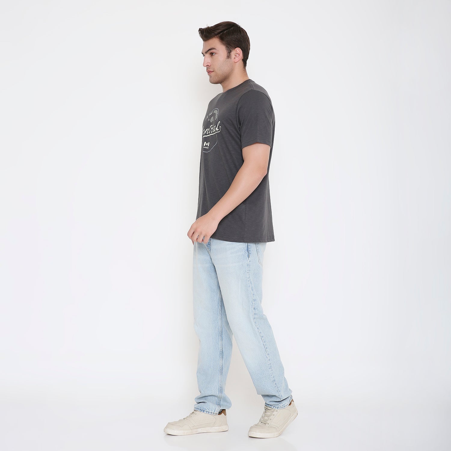 Montreal Classic Print Men's T-shirt in  Dark Grey