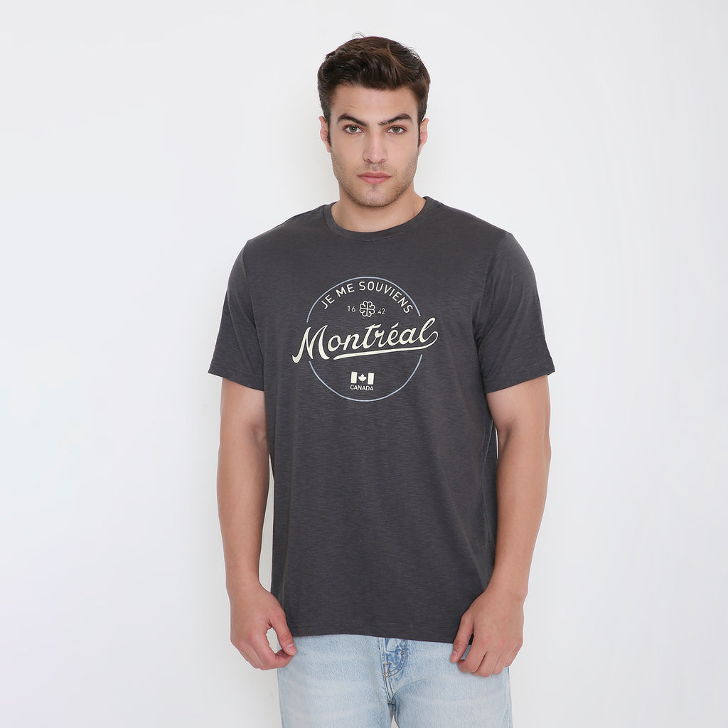 Montreal Classic Print Men's T-shirt in  Dark Grey