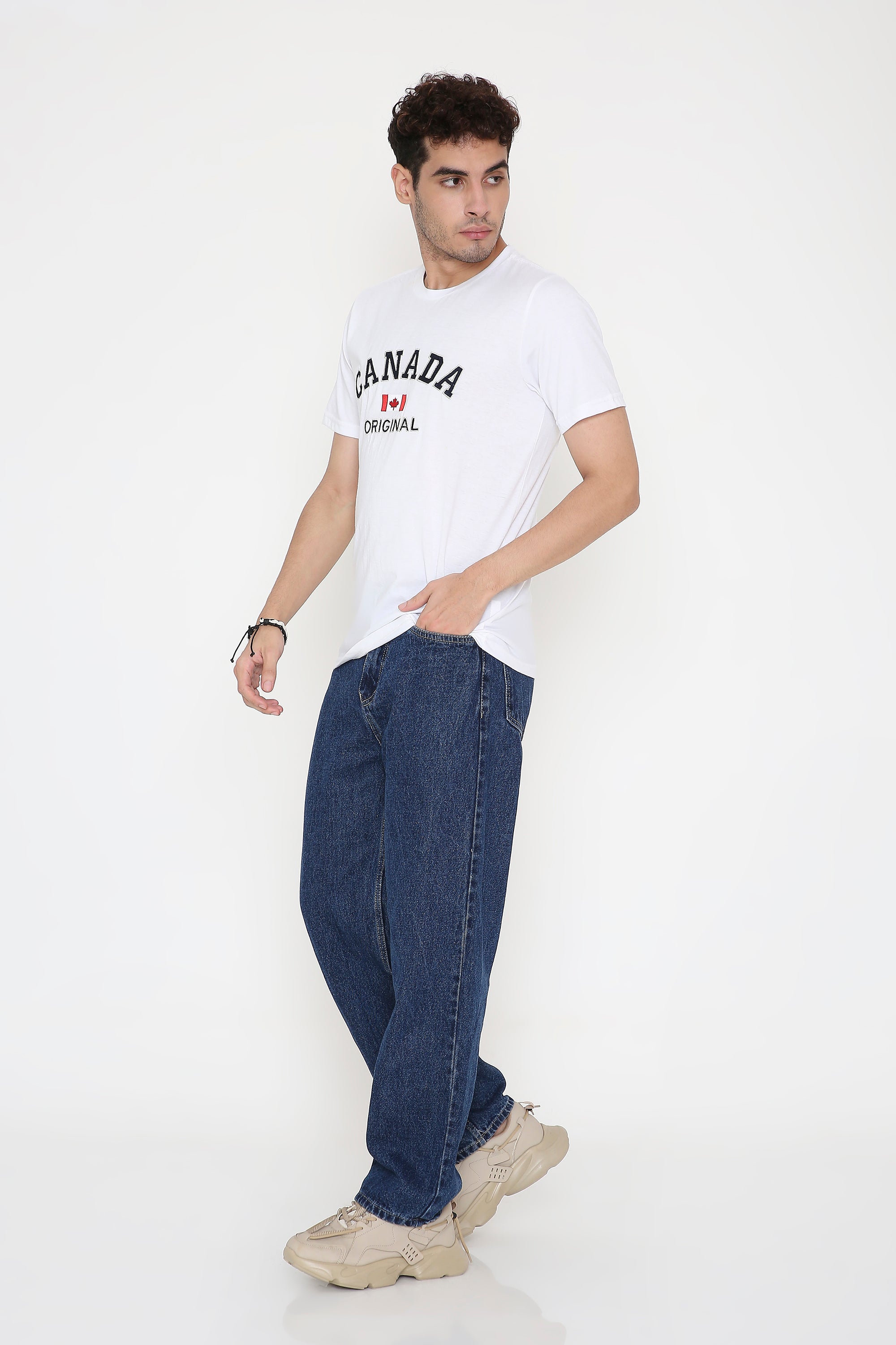 Canada Embroidery Men's T-Shirt in White