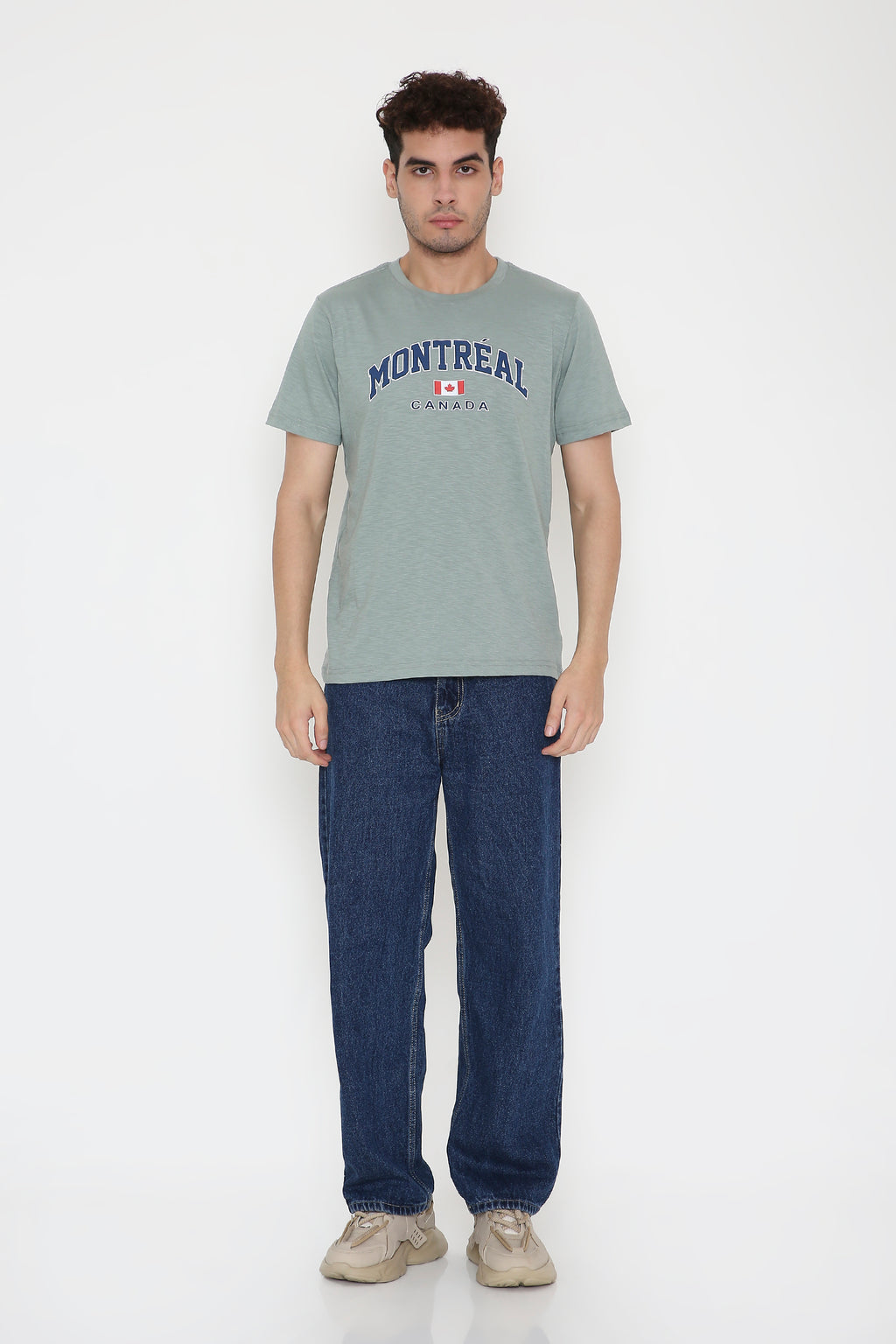 Montreal Canada Print Men's T-Shirt in Teal Green