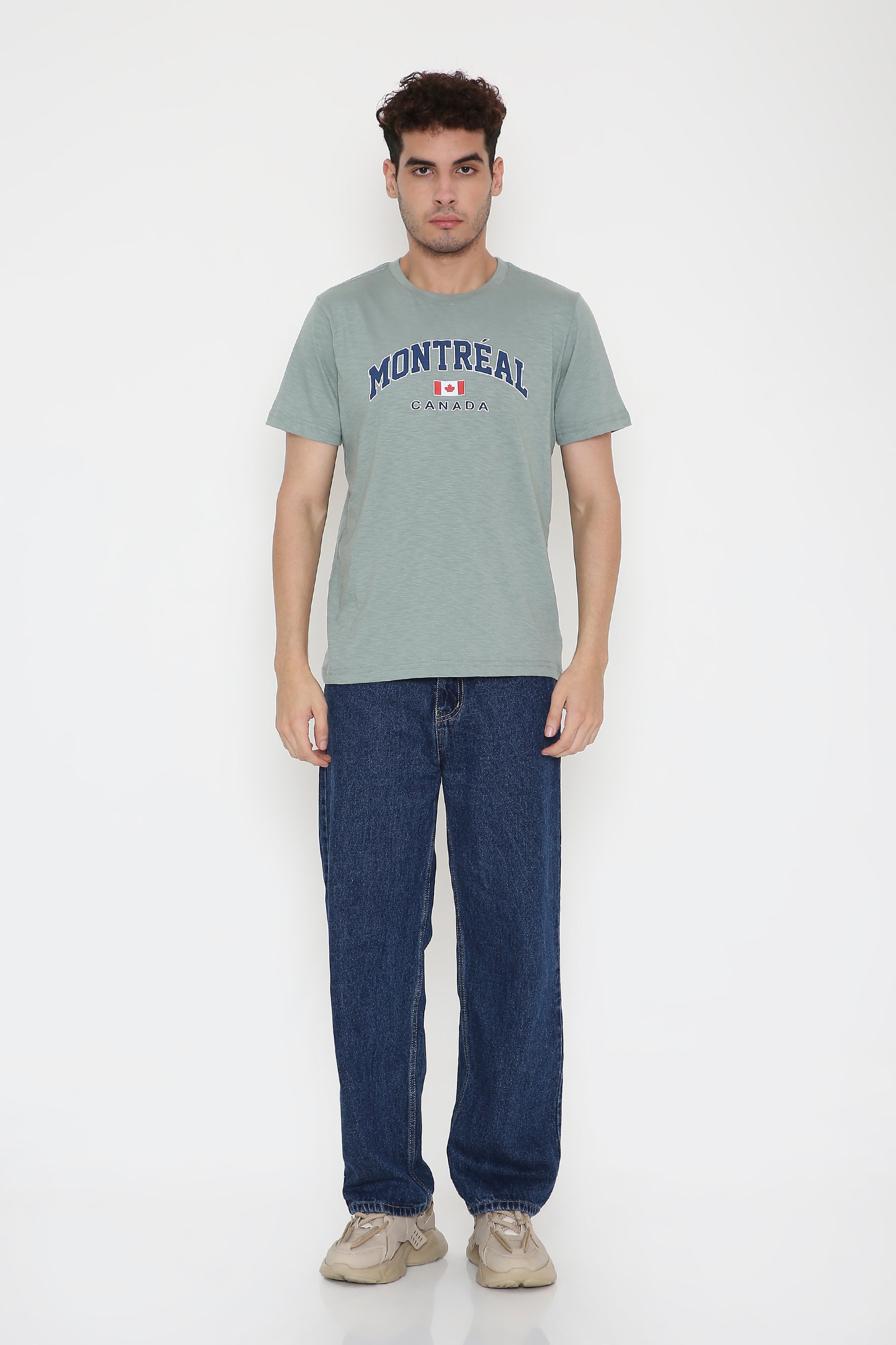 Montreal Canada Print Men's T-Shirt in Teal Green
