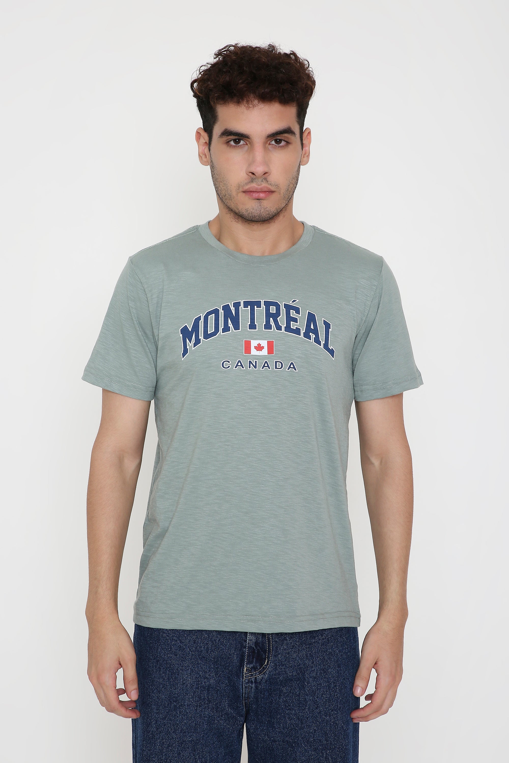 Montreal Canada Print Men's T-Shirt in Teal Green