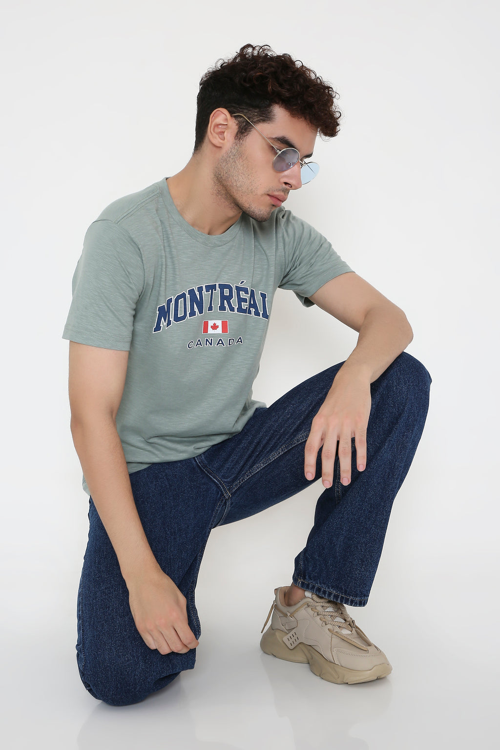 Montreal Canada Print Men's T-Shirt in Teal Green