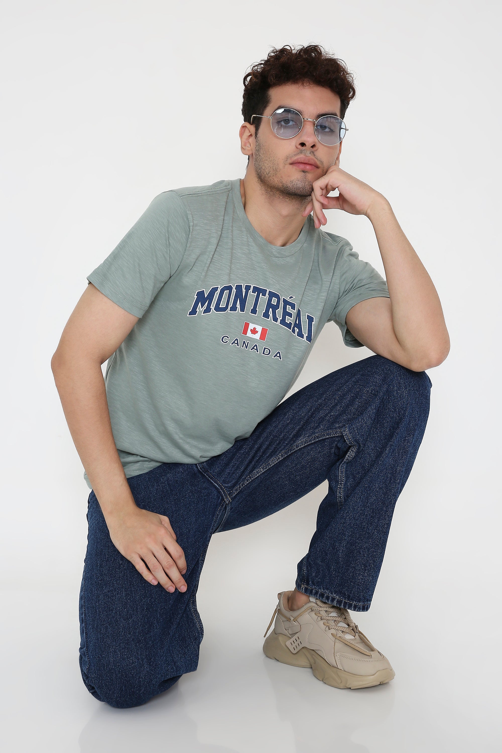 Montreal Canada Print Men's T-Shirt in Teal Green