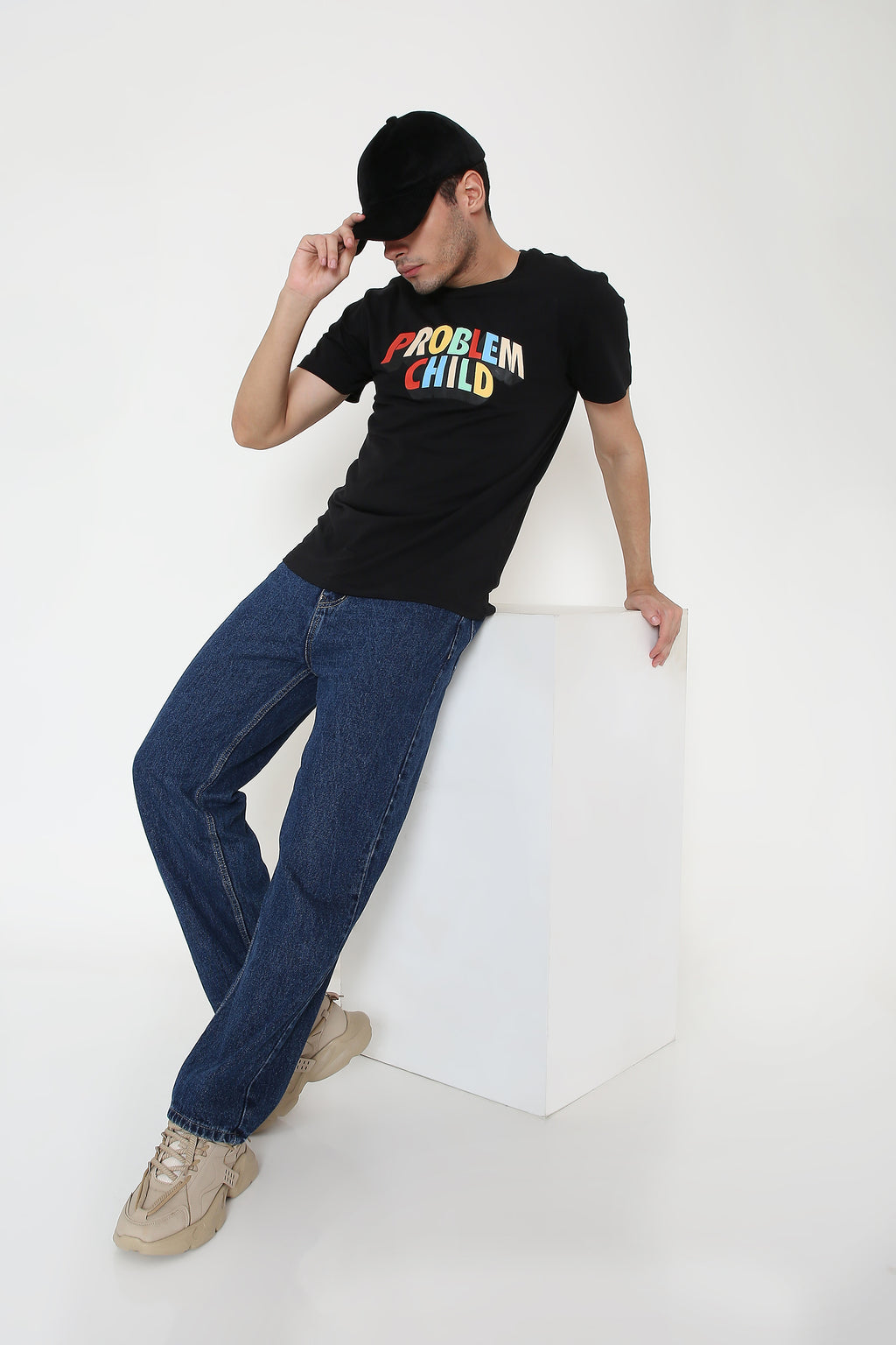 Problem Child Print Men's T-shirt in Black