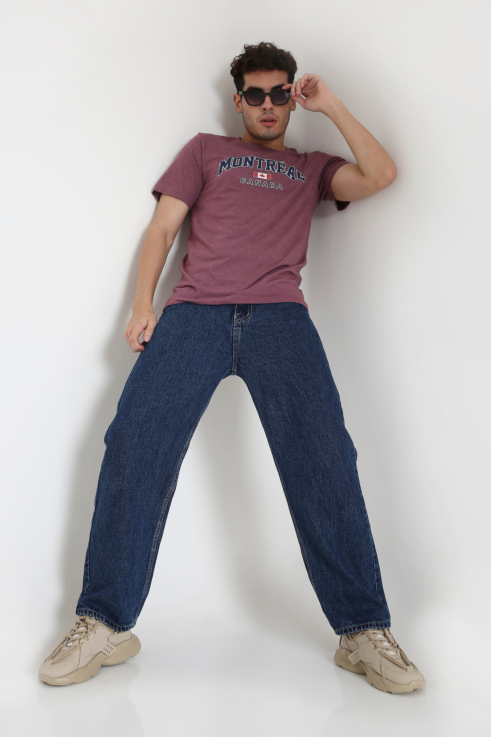 Montréal Canada Print Men's T-Shirt in Maroon Melange