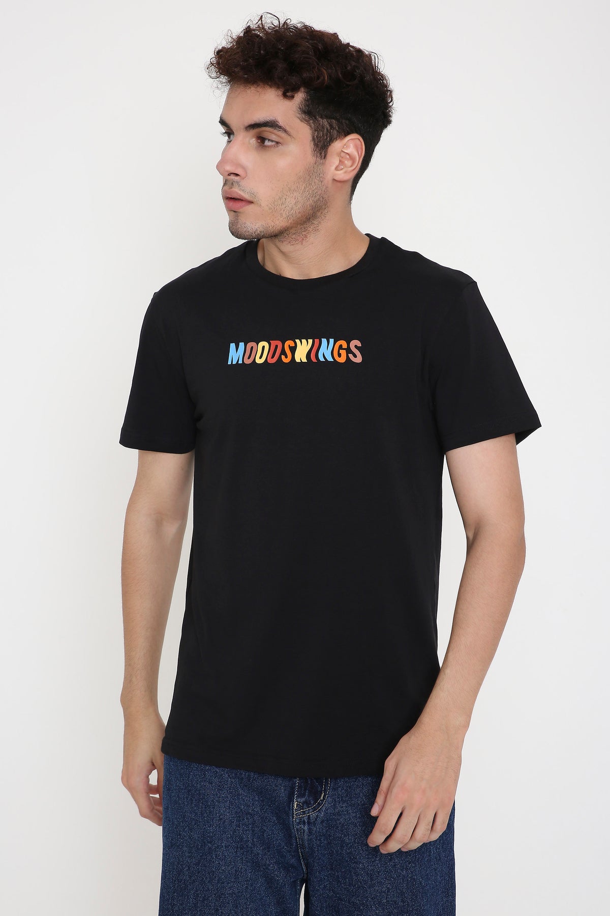 MOODSWINGS Print Men's T-shirt in Black